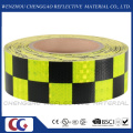 Fluorescent and Black Checkered Adhesive Reflective Safety Warning Tape (C3500-G)